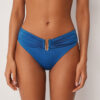 Badehose mit hoher Taille aus glänzendem Satin