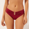 Badehose mit hoher Taille aus glänzendem Satin