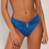 Badehose mit hoher Taille aus glänzendem Satin
