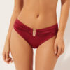Badehose mit hoher Taille aus glänzendem Satin
