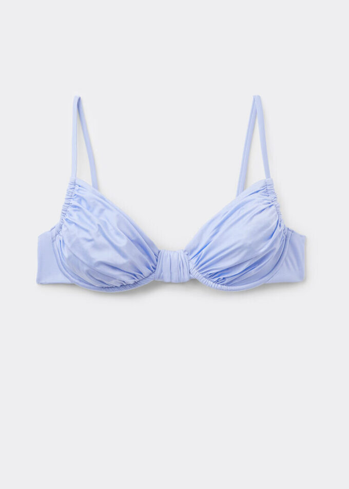 Balconette-Bikinioberteil aus glänzendem Satin