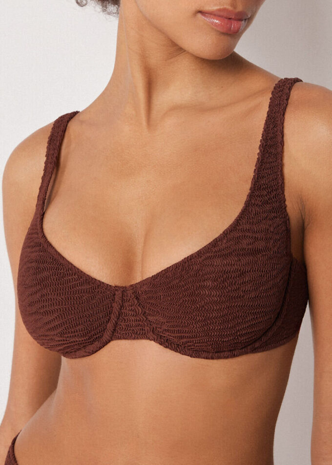 Balconette-Bikinioberteil Crinkle Waves