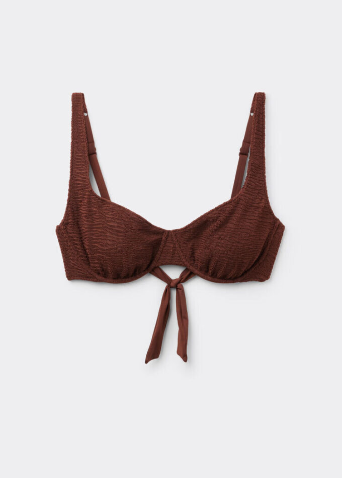 Balconette-Bikinioberteil Crinkle Waves