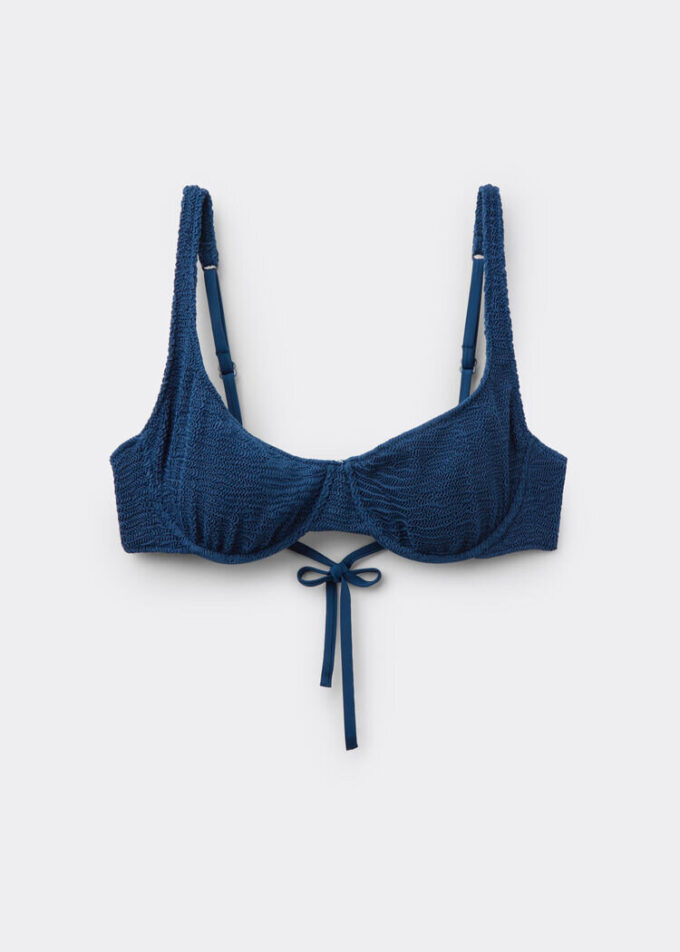 Balconette-Bikinioberteil Crinkle Waves