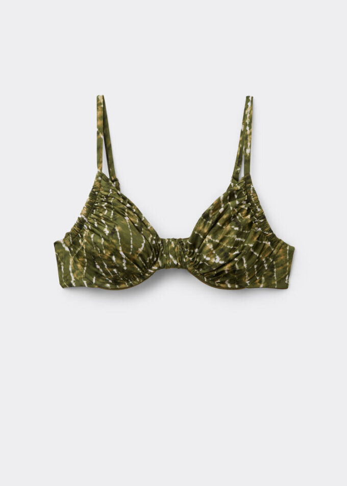 Balconette-Bikinioberteil Natural Tie-Dye