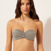 Bandeau-Bikini-Oberteil Golden Stripes