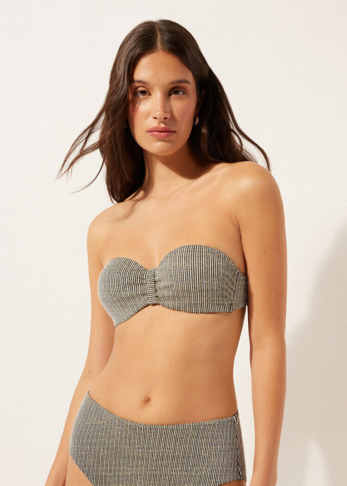Bandeau-Bikini-Oberteil Golden Stripes