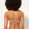 Bandeau-Bikini-Oberteil mit abgestufter Polsterung aus glänzendem Satin