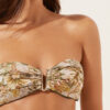 Bandeau-Bikini-Oberteil mit tropischem Blattmuster