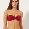 Bandeau-Bikinioberteil aus glänzendem Satin