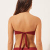 Bandeau-Bikinioberteil aus glänzendem Satin