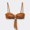Bandeau-Bikinioberteil aus glänzendem Satin