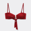 Bandeau-Bikinioberteil aus glänzendem Satin