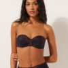Bandeau-Bikinioberteil Dark Animalier