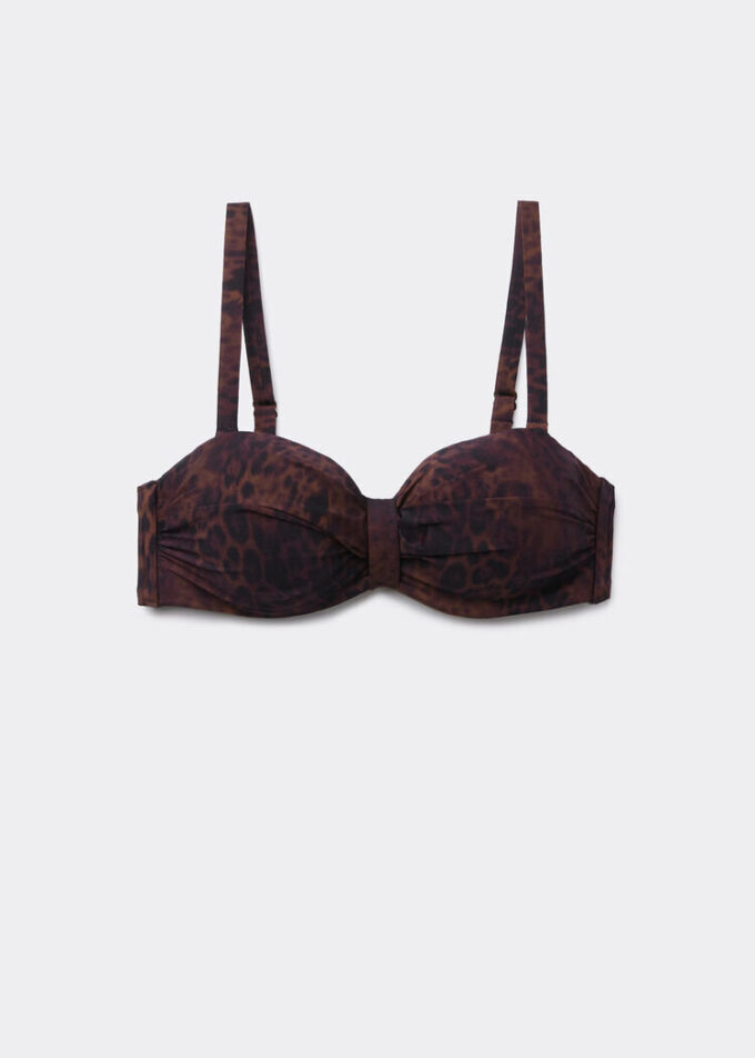 Bandeau-Bikinioberteil Dark Animalier