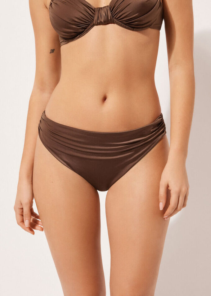 Bikini-Höschen aus glänzendem Satin