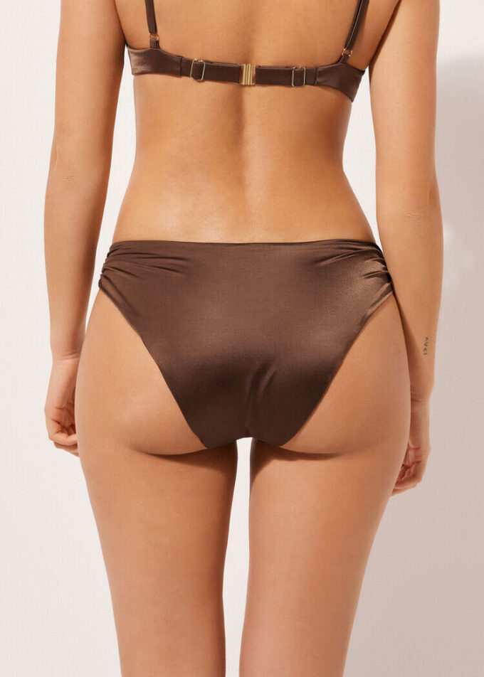 Bikini-Höschen aus glänzendem Satin