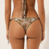 Bikini-Höschen im Brazilian-Bikini-Stil mit tropischem Blattmuster