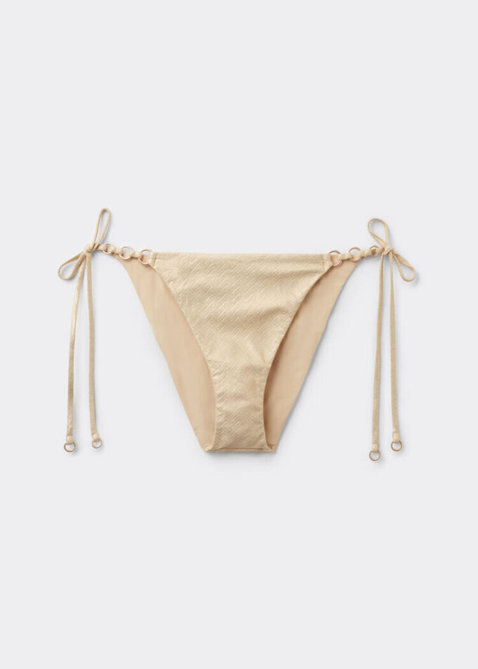 Bikini-Höschen mit Bindebändern „Gold Waves“