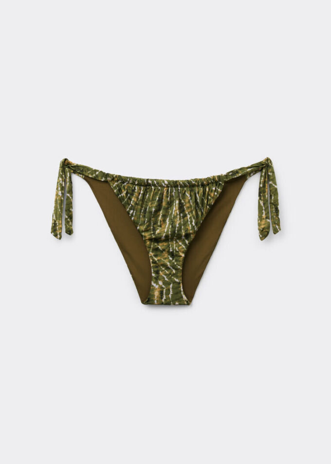 Bikini-Höschen mit Bindebändern in natürlichem Tie-Dye-Look