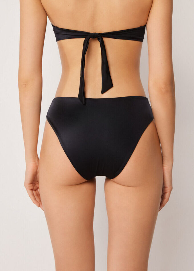 Bikini-Höschen mit hoher Taille, elegant, zweifarbig