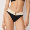 Bikini-Höschen mit hoher Taille, elegant, zweifarbig