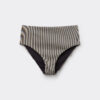 Bikini-Höschen mit hoher Taille und goldenen Streifen