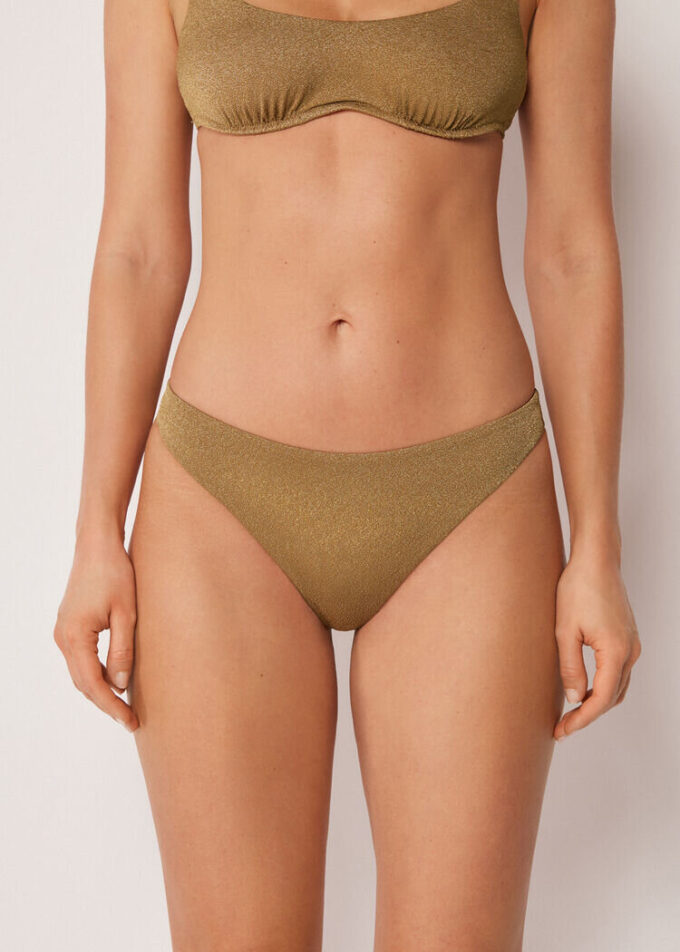 Bikini-Höschen mit raffiniertem Glanz