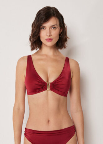 Bikini-Oberteil im Tank-Stil aus glänzendem Satin