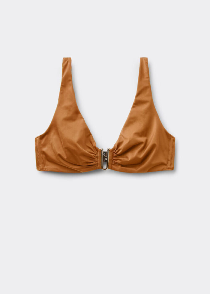 Bikini-Oberteil im Tank-Stil aus glänzendem Satin