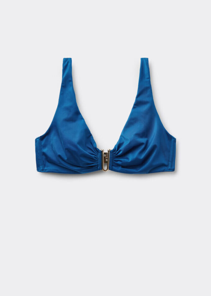 Bikini-Oberteil im Tank-Stil aus glänzendem Satin