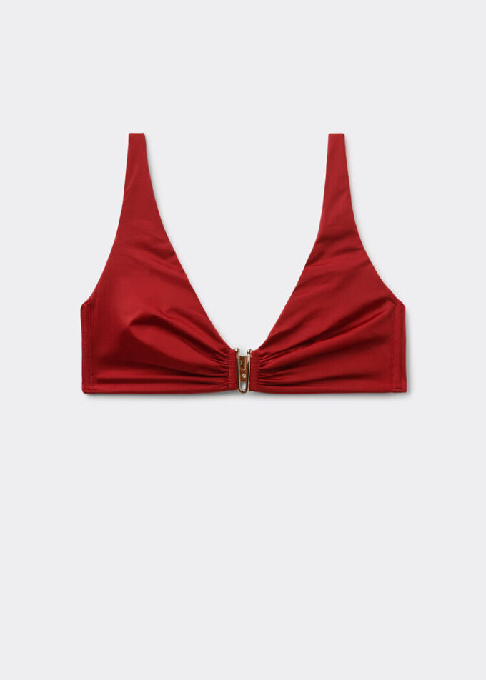 Bikini-Oberteil im Tank-Stil aus glänzendem Satin