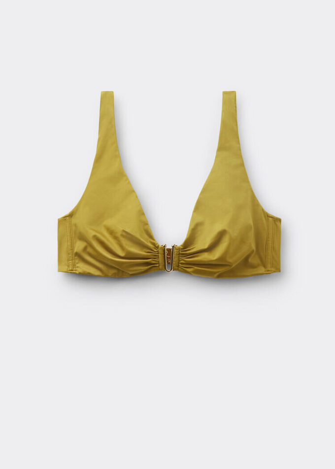 Bikini-Oberteil im Tank-Stil aus glänzendem Satin