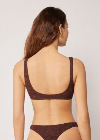 Bikini-Oberteil im Tank-Stil mit Crinkle-Wellen