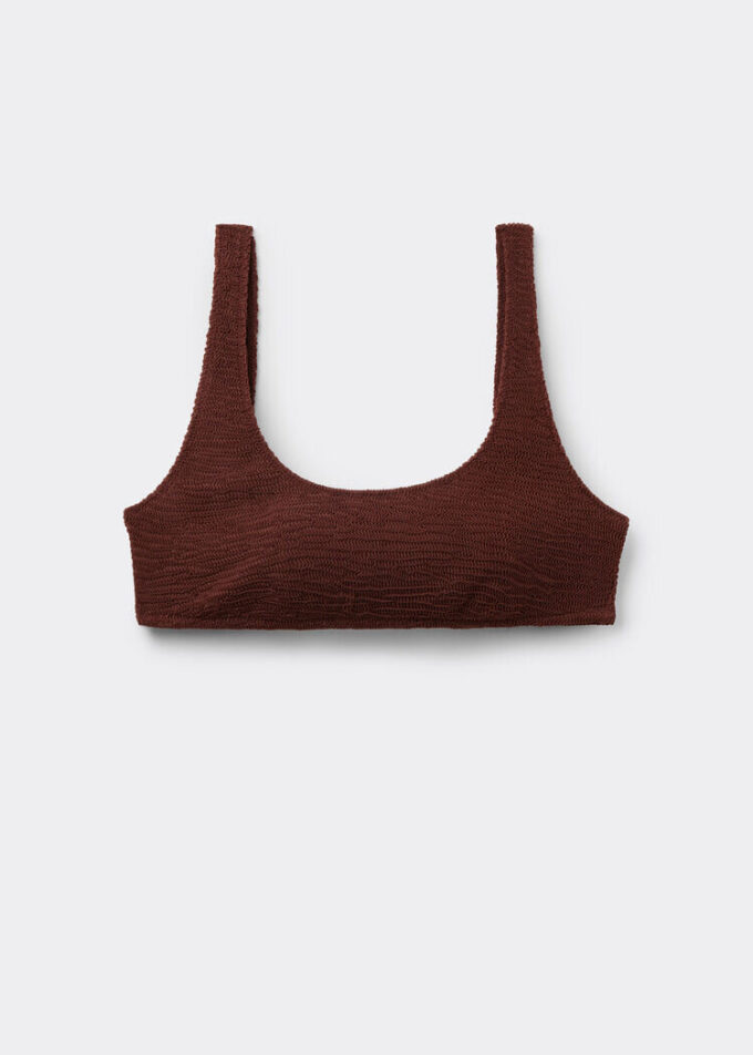 Bikini-Oberteil im Tank-Stil mit Crinkle-Wellen