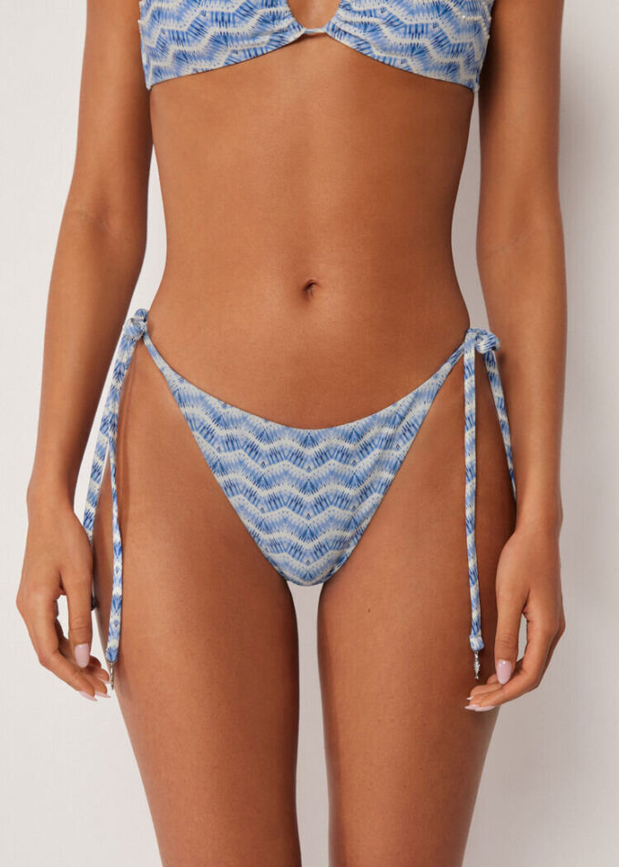 Bikinihose mit seitlicher Schnürung „Water Reflection“