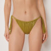 Bikinihosen mit seitlicher Schnürung aus glänzendem Satin