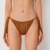 Bikinihosen mit seitlicher Schnürung aus glänzendem Satin