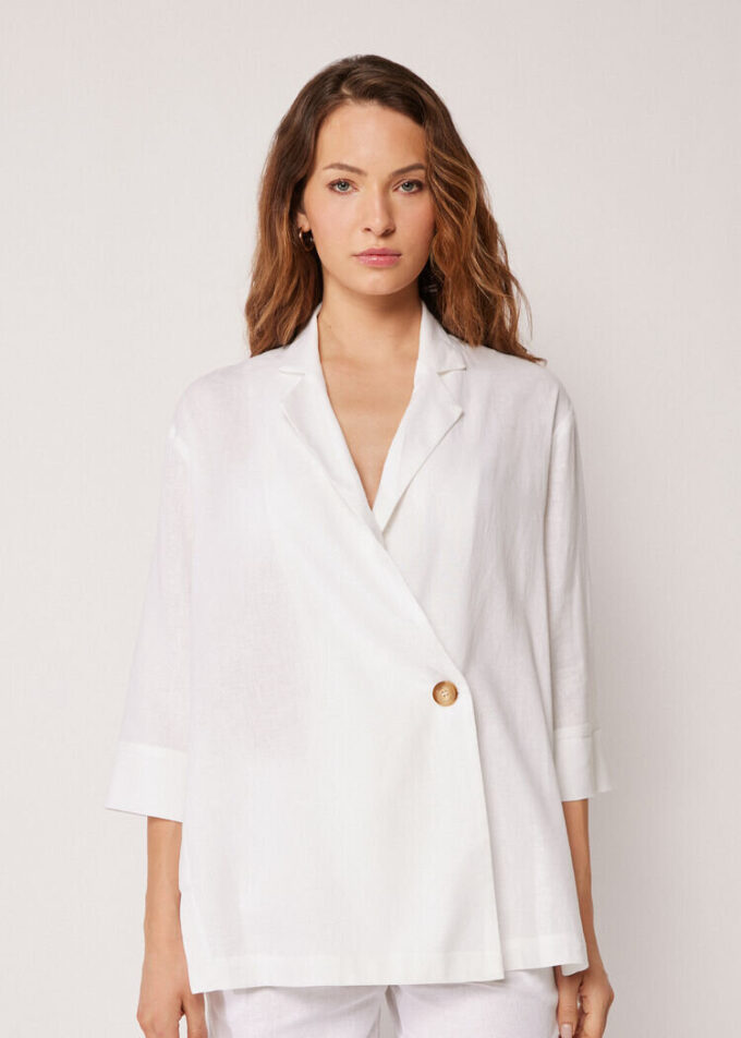 Blazer in lockerer Passform aus Leinen