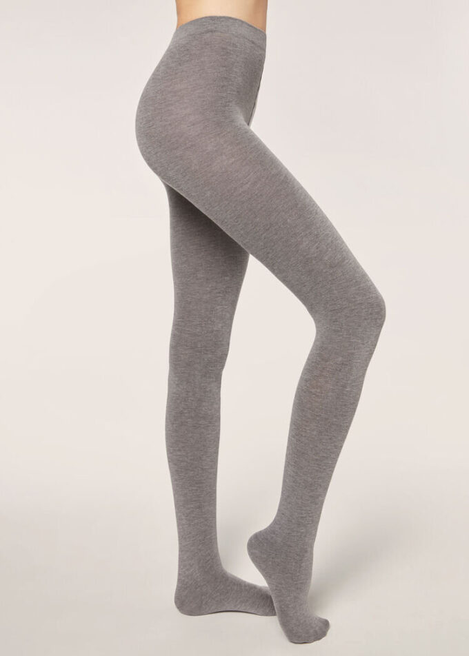 Blickdichte, matte Strumpfhose aus Kaschmir und Modal