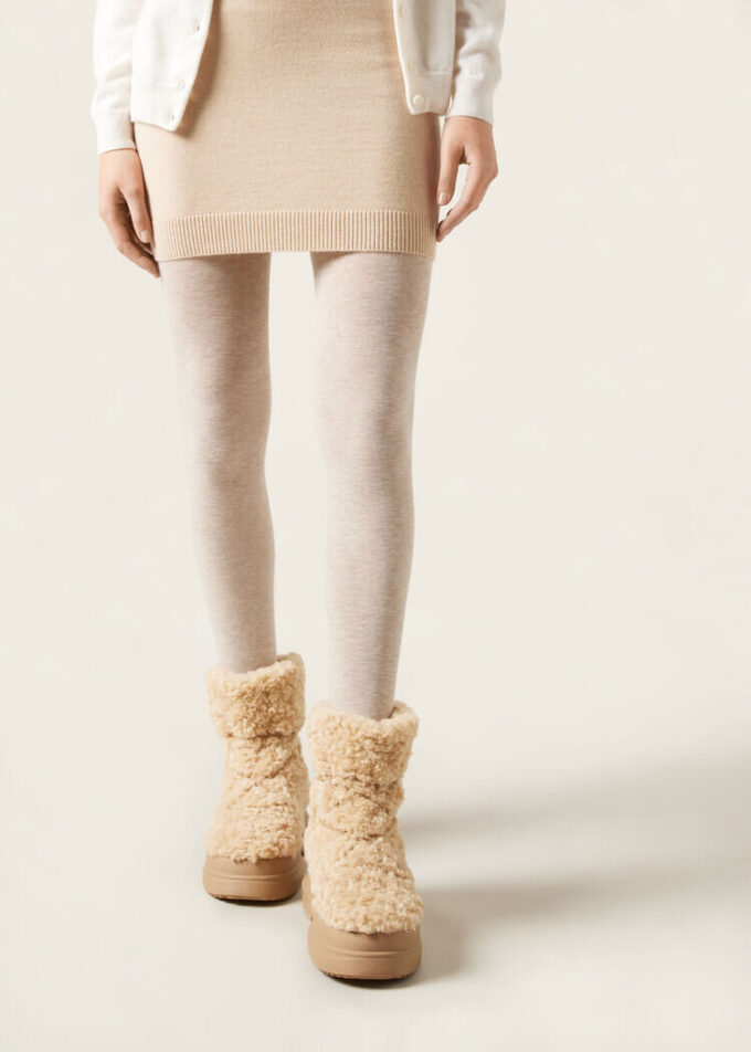 Blickdichte, matte Strumpfhose aus Kaschmir und Modal