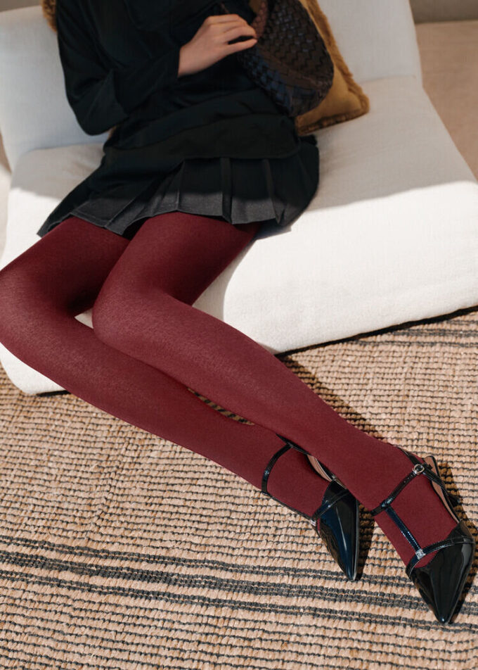 Blickdichte, matte Strumpfhose aus Kaschmir und Modal