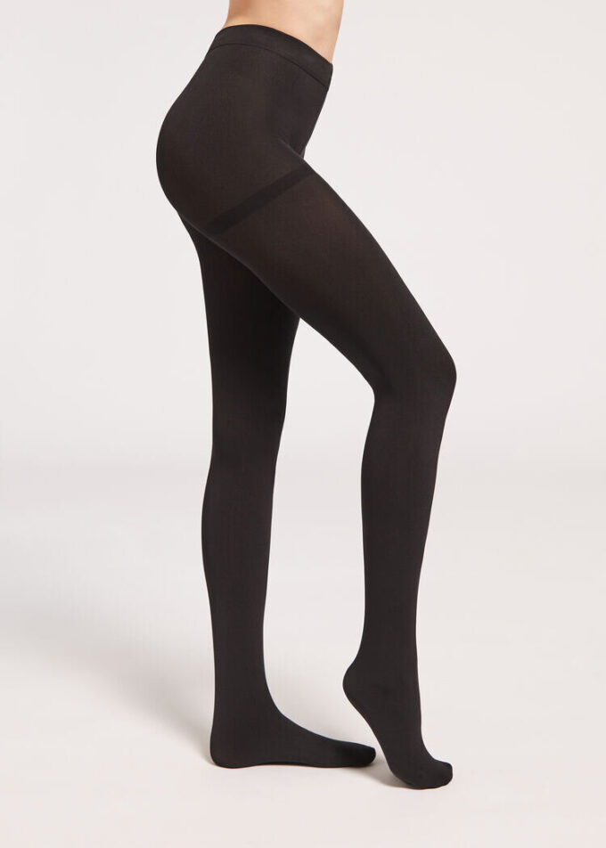 Blickdichte, matte Thermal-Strumpfhose