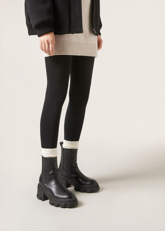 Blickdichte, matte Thermal-Strumpfhose