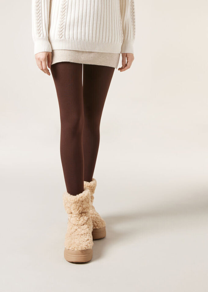 Blickdichte, matte Thermal-Strumpfhose