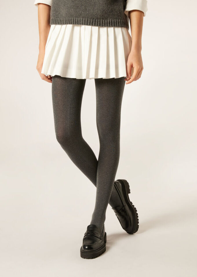 Blickdichte, matte Thermal-Strumpfhose