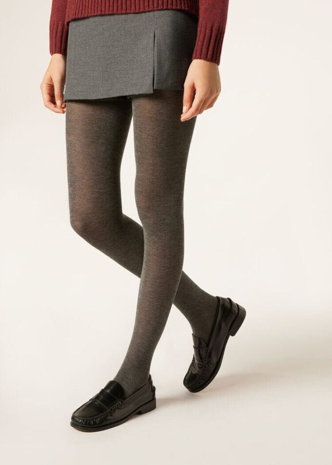Blickdichte, matte, ultraleichte Strumpfhose mit Kaschmir