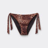 Braune Badehose mit Schnürung im Animal-Print