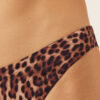 Braune Brazilian-Bikinihose mit Animal-Print