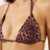 Braunes Triangel-Bikinioberteil mit Animal-Print